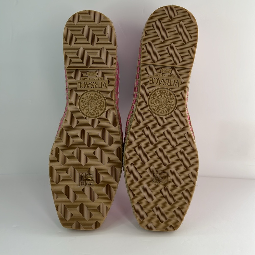 New Authentic VERSACE Espadrilles Rosado Versace La Greca Signature - Picture 10 of 15